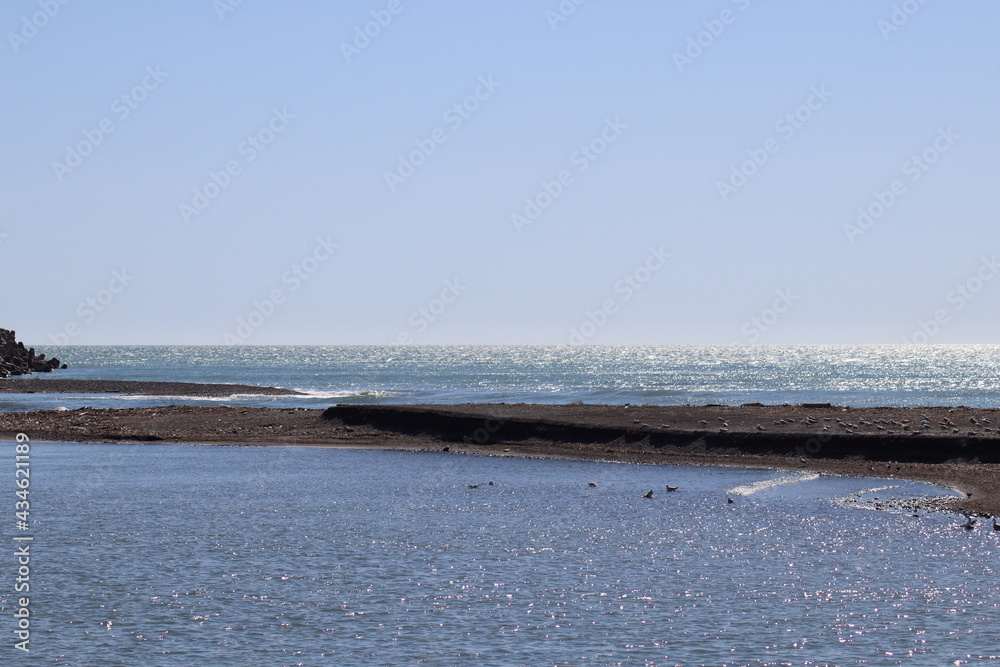 frozen lake in winter