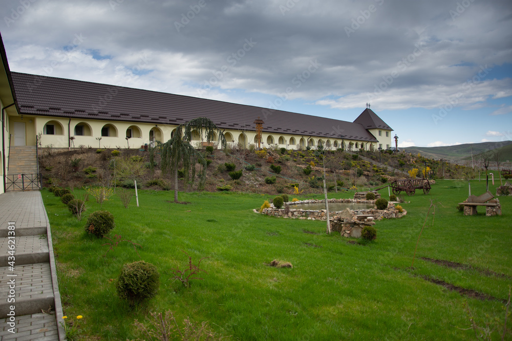 Dumbrava Monastery, Alba, ROMANIA, 2021, lake in the monastery courtyard