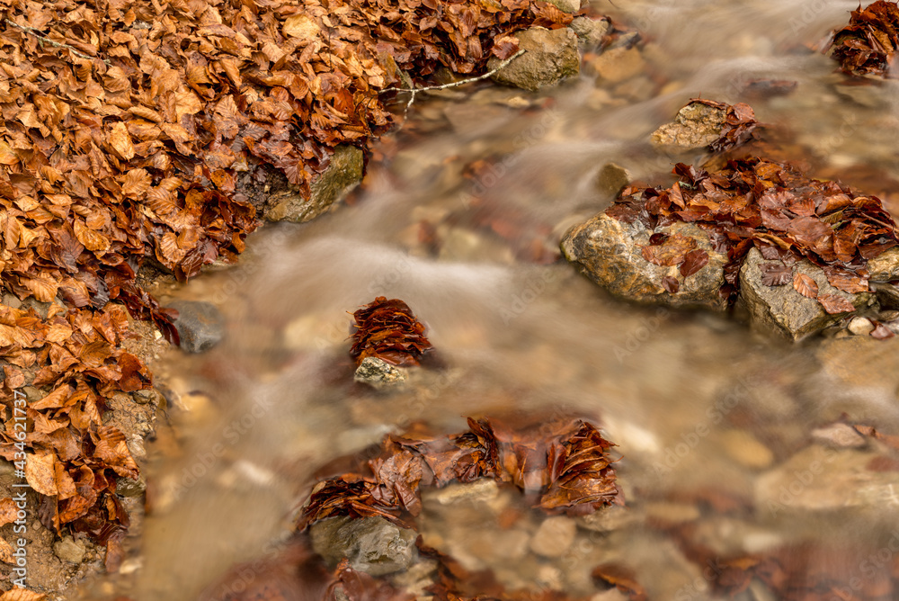 Water stream in Gavarnie circus France autumn at long exposure Water stream in Gavarnie circus France autumn at long exposure