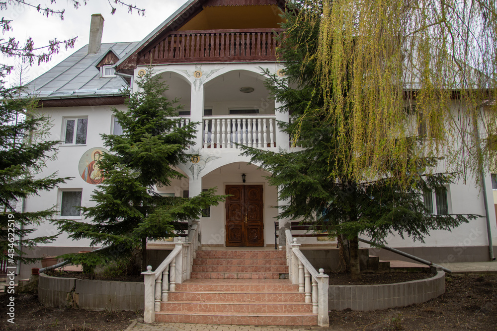 Dumbrava Monastery, Alba, ROMANIA, 2021, the monastery courtyard