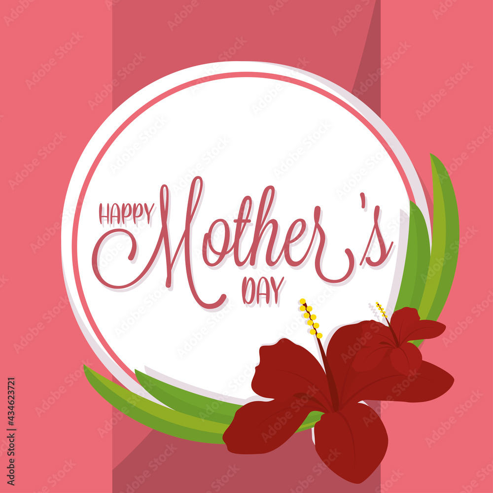 Obraz premium Badge with text and flowers Mother day poster Vector