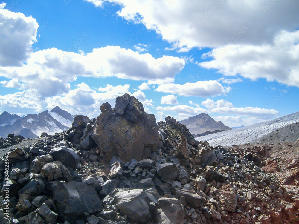 Obraz premium Frozen lava from Elbrus Volcano.Caucasus mountain range