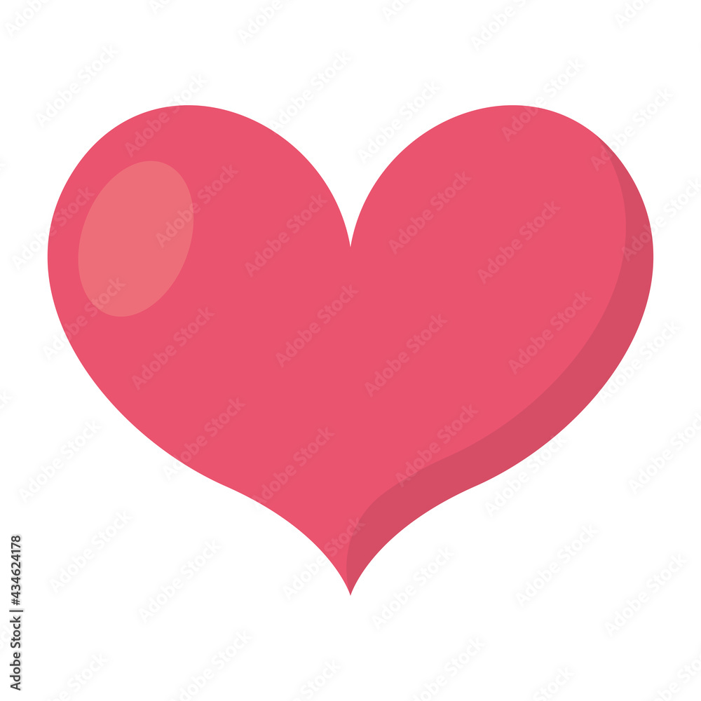 Isolated pink heart shape icon Vector illustration