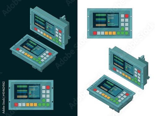 Remote control for automated plant lines color drawings
