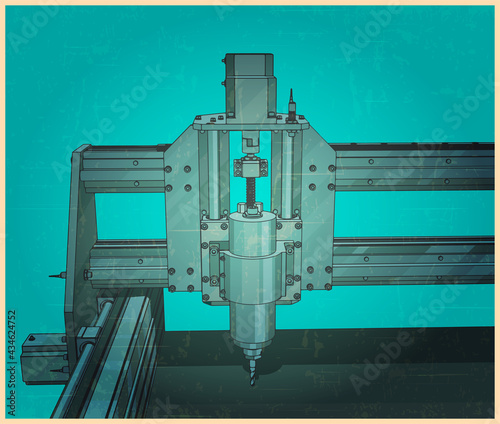 CNC machine for 3D carving retro poster