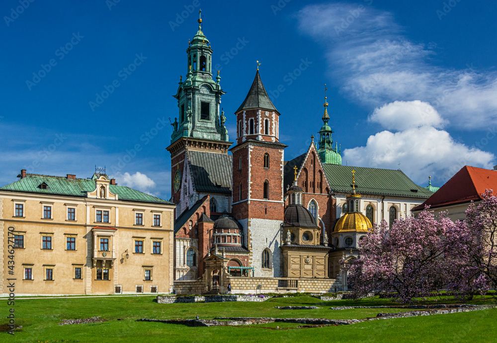 Spring on Wawel Castle in Krakow, Poland Spring on Wawel Castle in Krakow, Poland