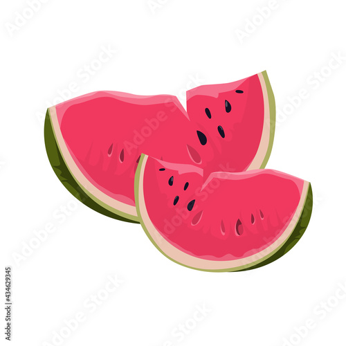 Two juicy slices of watermelon
