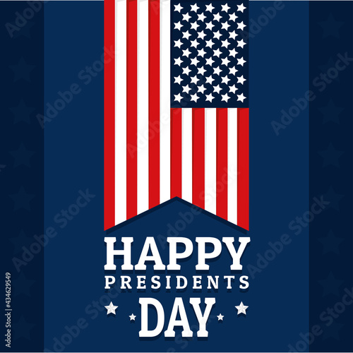 Presiden day greeting card Flag of United States Vector