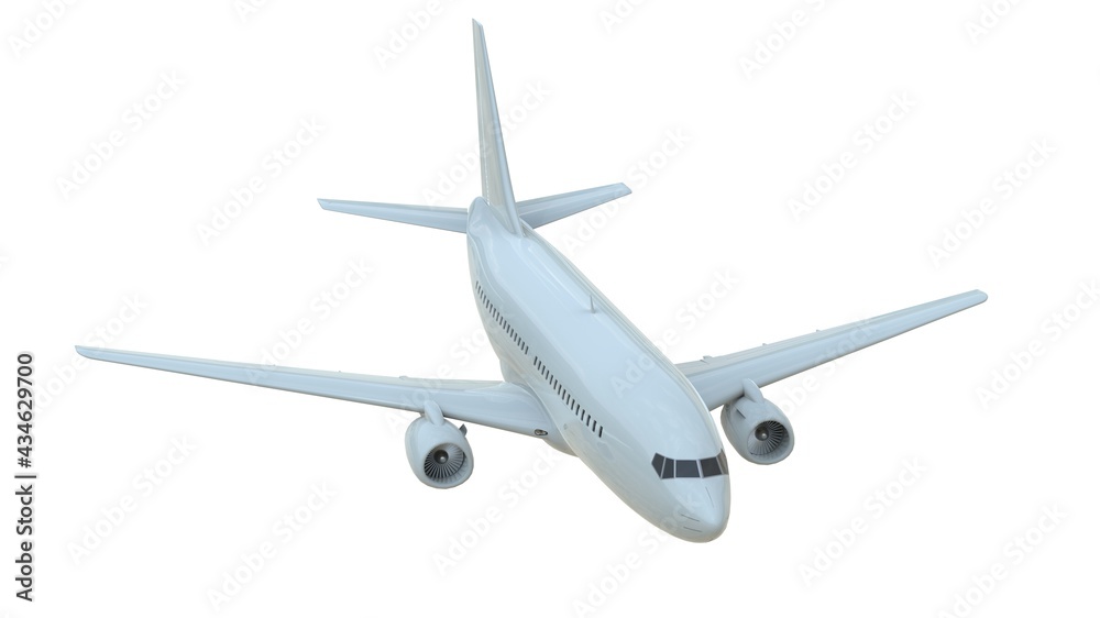Commercial Passenger Plane in Air on White Aviation Cargo Service Commercial Passenger Plane in Air on White Aviation Cargo Service