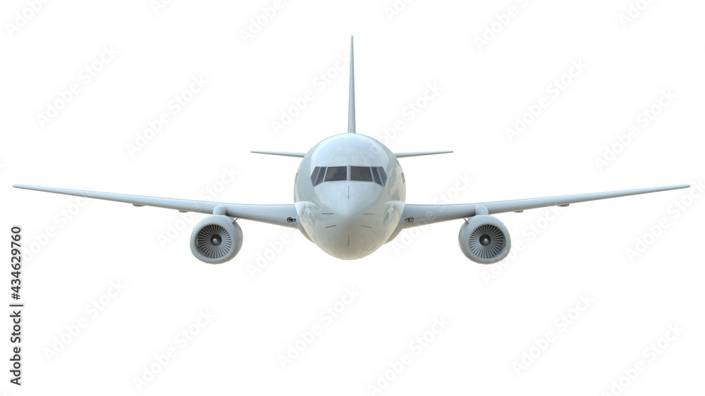 Naklejka premium Commercial&nbsp;Passenger Plane in Air&nbsp;on White Aviation Cargo Service