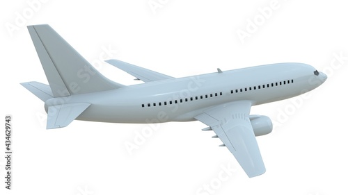 Wallpaper Mural Commercial Passenger Plane in Air on White Aviation Cargo Service Torontodigital.ca