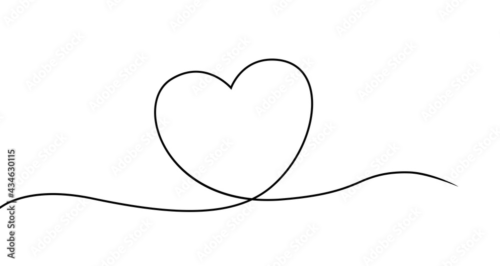 Continuous drawing line art of heart. Hand drawn one line. Concept of volunteering, charity and love Continuous drawing line art of heart. Hand drawn one line. Concept of volunteering, charity and love