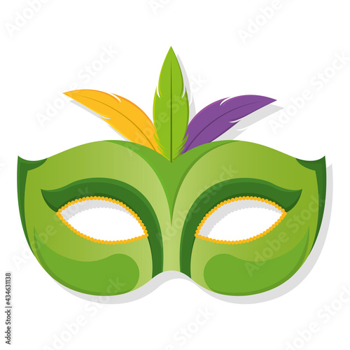 Isolated colored mardi gras mask Vector illustration