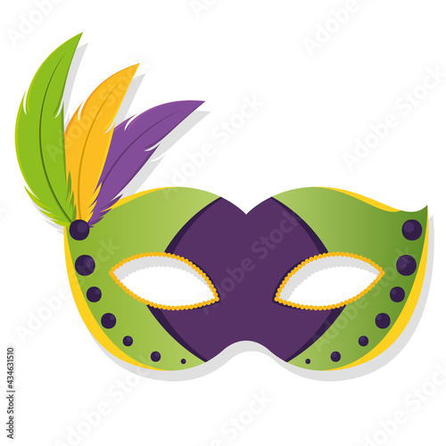 Isolated colored mardi gras mask Vector illustration