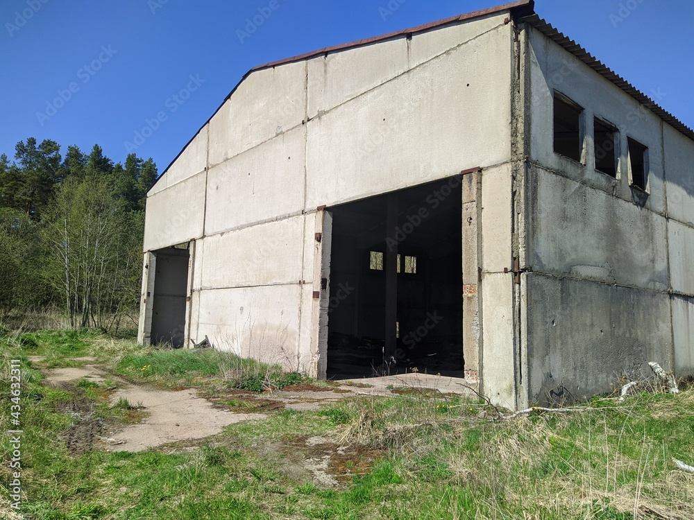old ruined and abandoned farm outside view at daytime old ruined and abandoned farm outside view at daytime