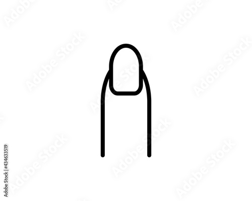 Long fingernail finger nail line art vector icon for apps and websites