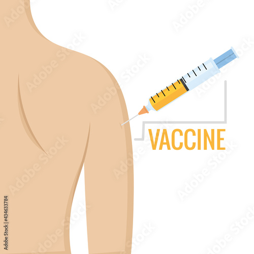 Covid-19 vaccine Person getting vaccinated Vaccination time - Vector