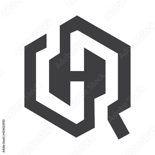 Creative abstract letter qh logo design. Linked letter hq logo design.