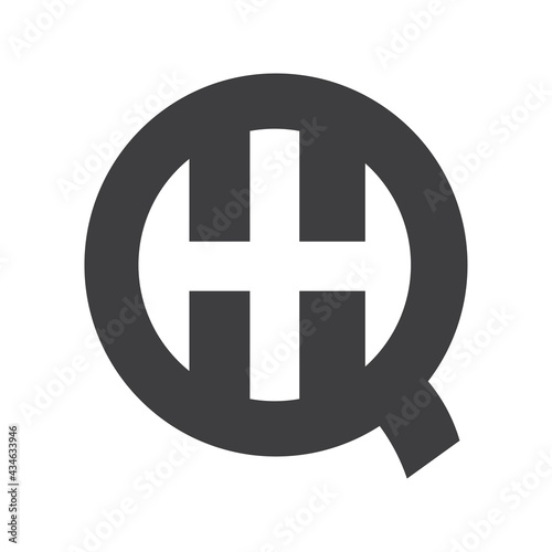Creative abstract letter qh logo design. Linked letter hq logo design.