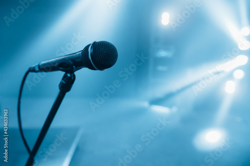 Microphone on a stage on a concert