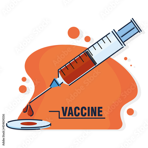 Covid-19 vaccine in a syringe Vaccination time - Vector