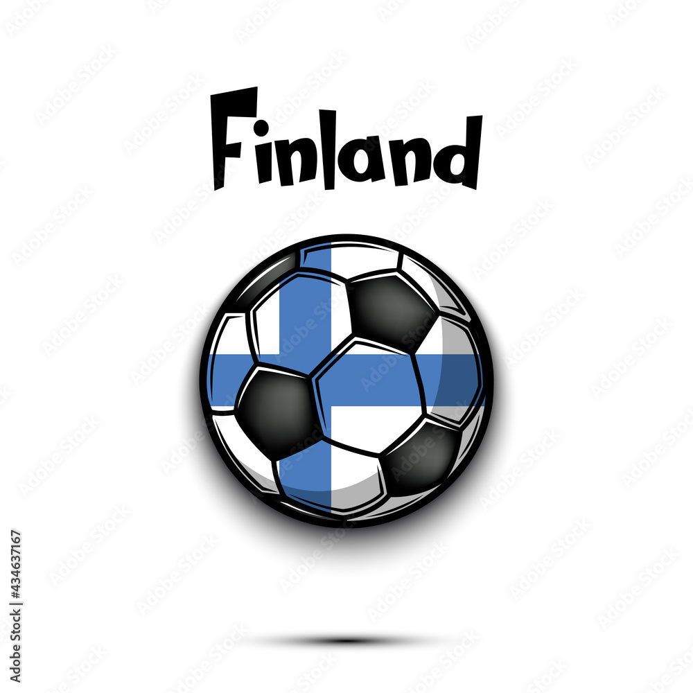 Obraz premium Soccer ball with Finland national flag colors