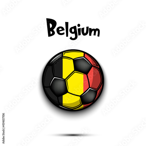 Soccer ball with Belgium national flag colors