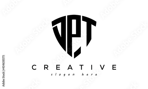 DPT letter creative logo with shield photo