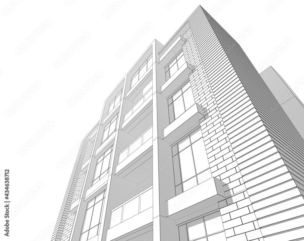 modern building 3d illustration modern building 3d illustration