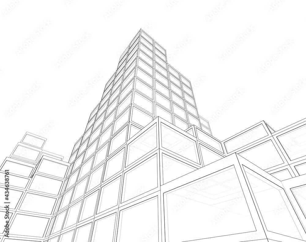 modern building 3d illustration modern building 3d illustration