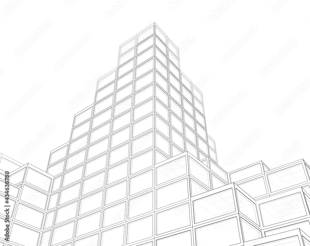 modern building 3d illustration modern building 3d illustration