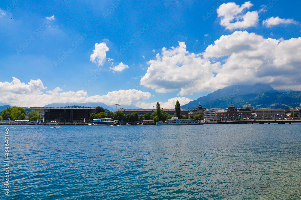 The view of Lucerne lake in Switzerland.	