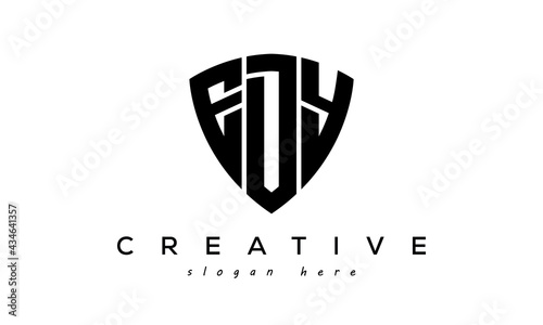 EDY letter creative logo with shield	 photo