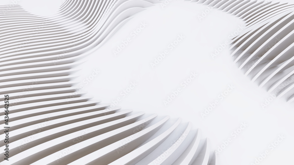 Abstract Curved Shapes. White Circular Background. Abstract Curved Shapes. White Circular Background.