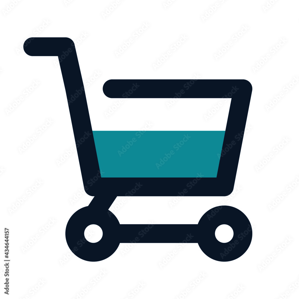 icon shopping cart using filled line style and blue color icon shopping cart using filled line style and blue color