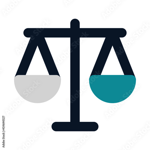 icon balanced economy using flat style and blue color dominate