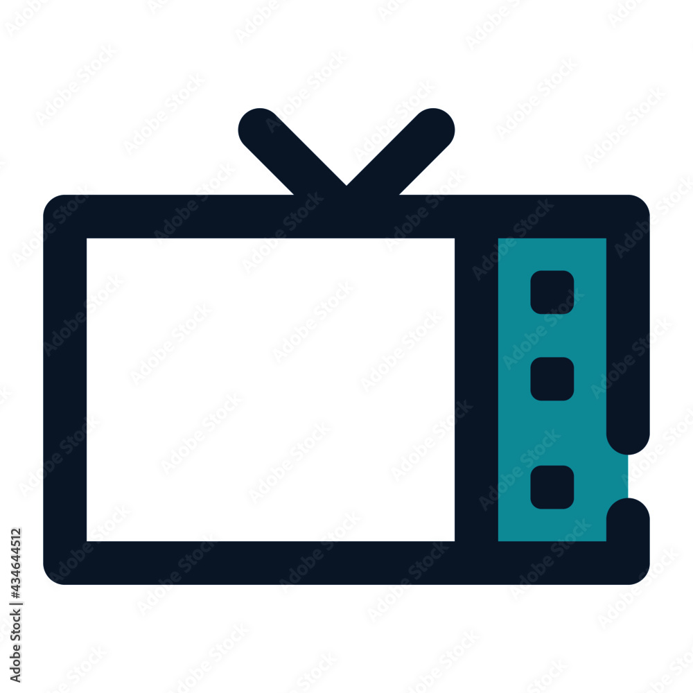 icon tv using filled line style and blue color