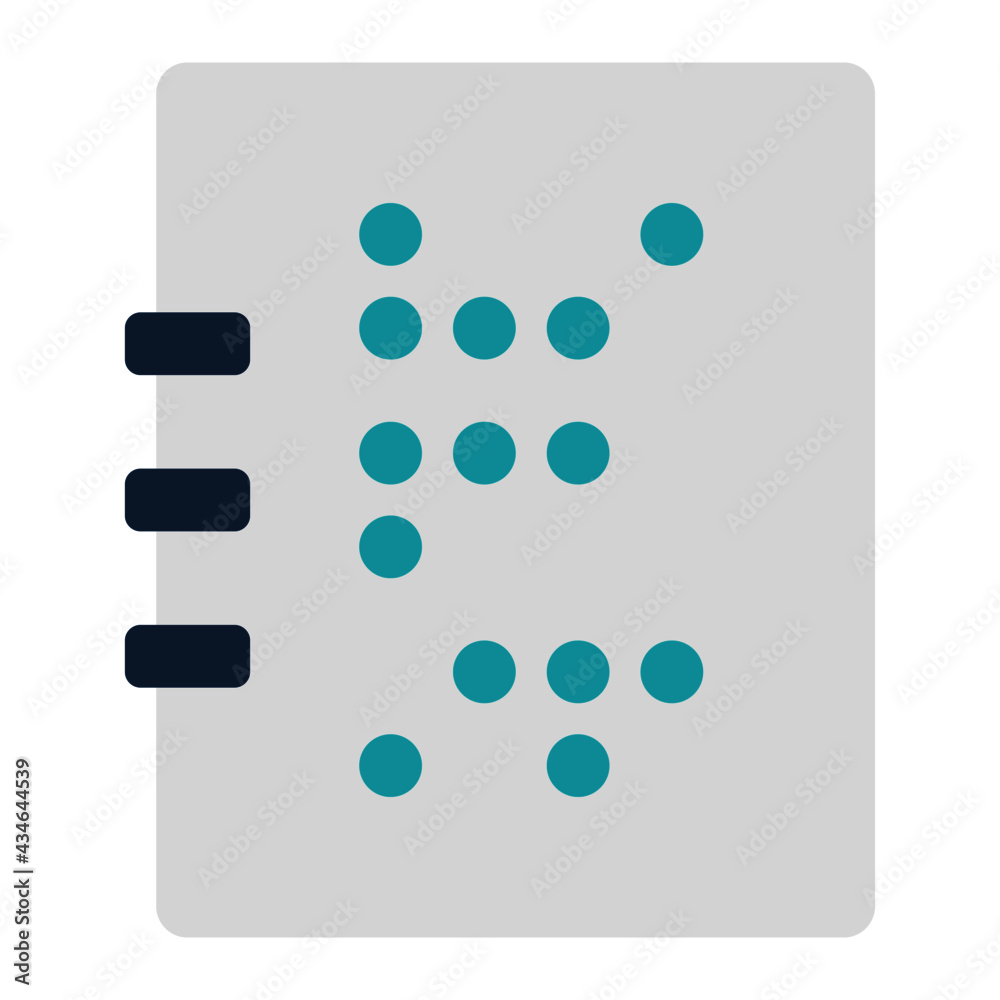 icon braille book using flat style and blue color dominate icon braille book using flat style and blue color dominate