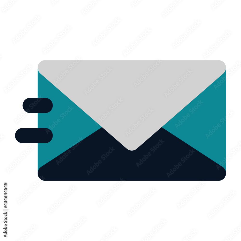 icon mail send using flat style and blue color dominate