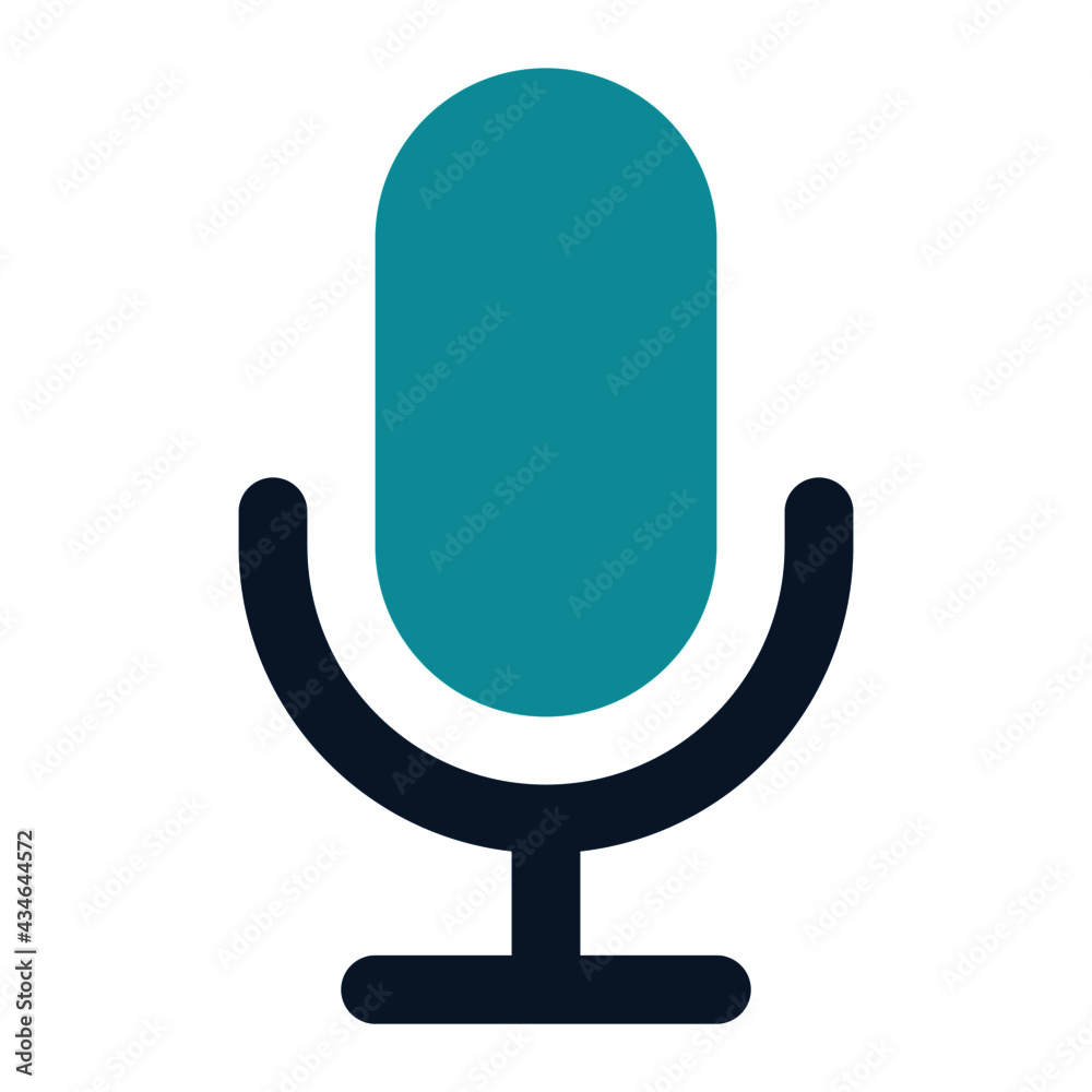 icon mic using flat style and blue color dominate icon mic using flat style and blue color dominate