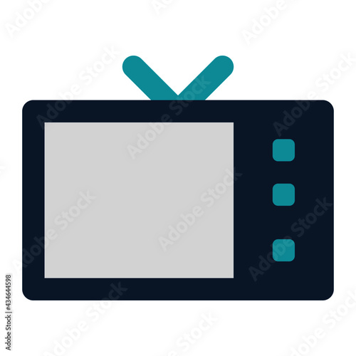 icon tv using flat style and blue color dominate