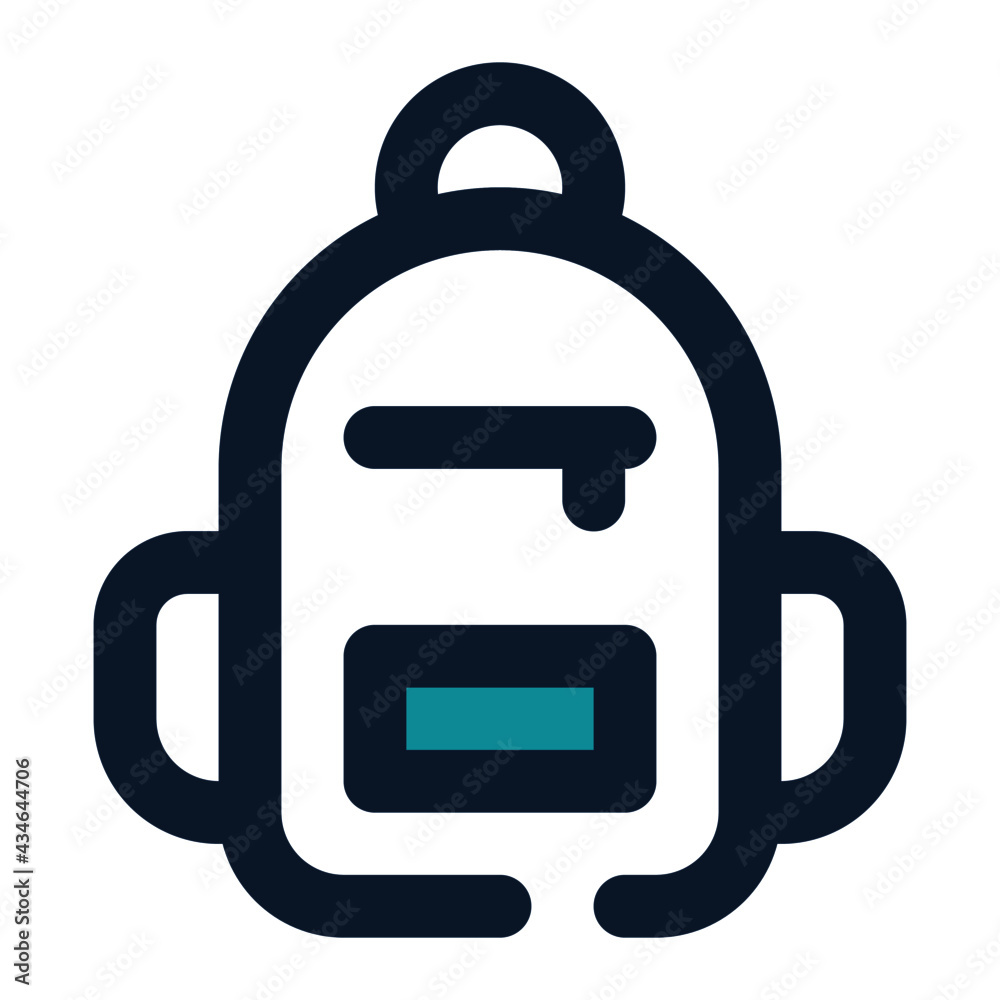 icon backpack for school using filled line style and blue color icon backpack for school using filled line style and blue color
