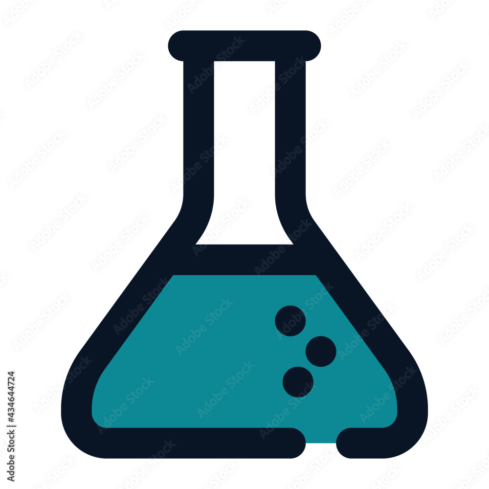 icon chemical test tube using filled line style and blue color icon chemical test tube using filled line style and blue color