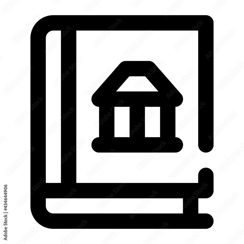 icon book to study history and building using line style icon book to study history and building using line style