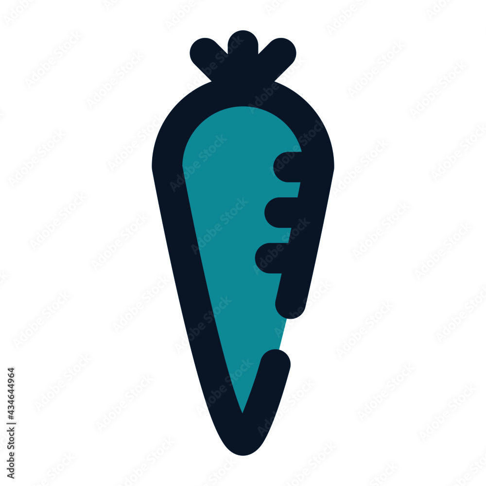 icon carrot using filled line style and blue color icon carrot using filled line style and blue color