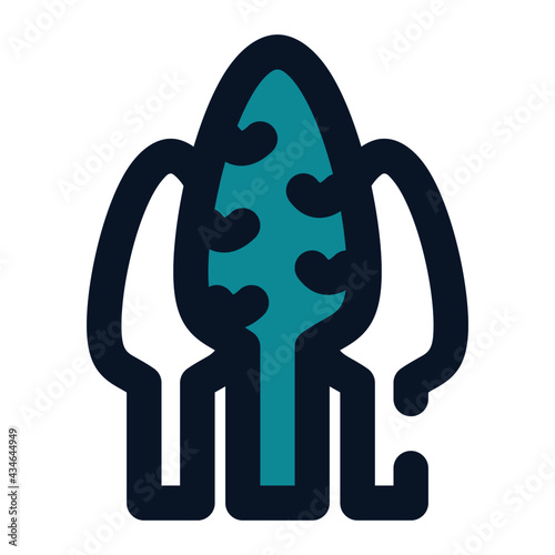 icon asparagus using filled line style and blue color