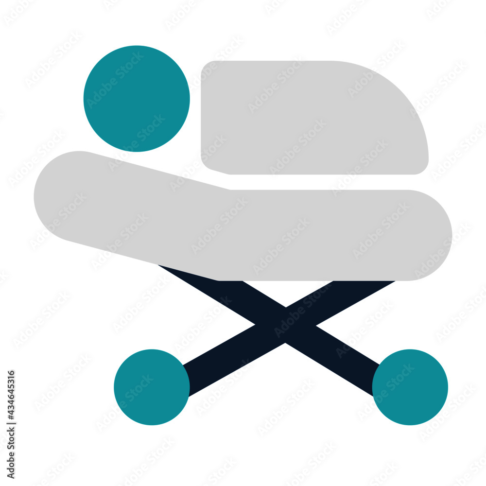 icon patient's bed using flat style and blue color dominate icon patient's bed using flat style and blue color dominate