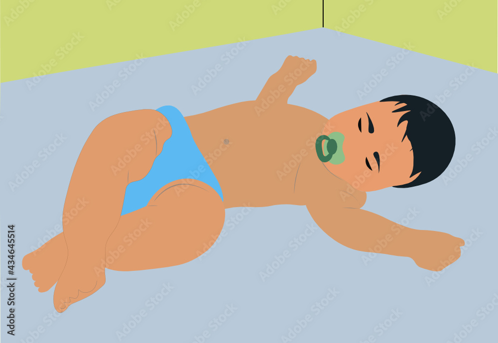 Fototapeta premium Bebe durmiendo en su cuna