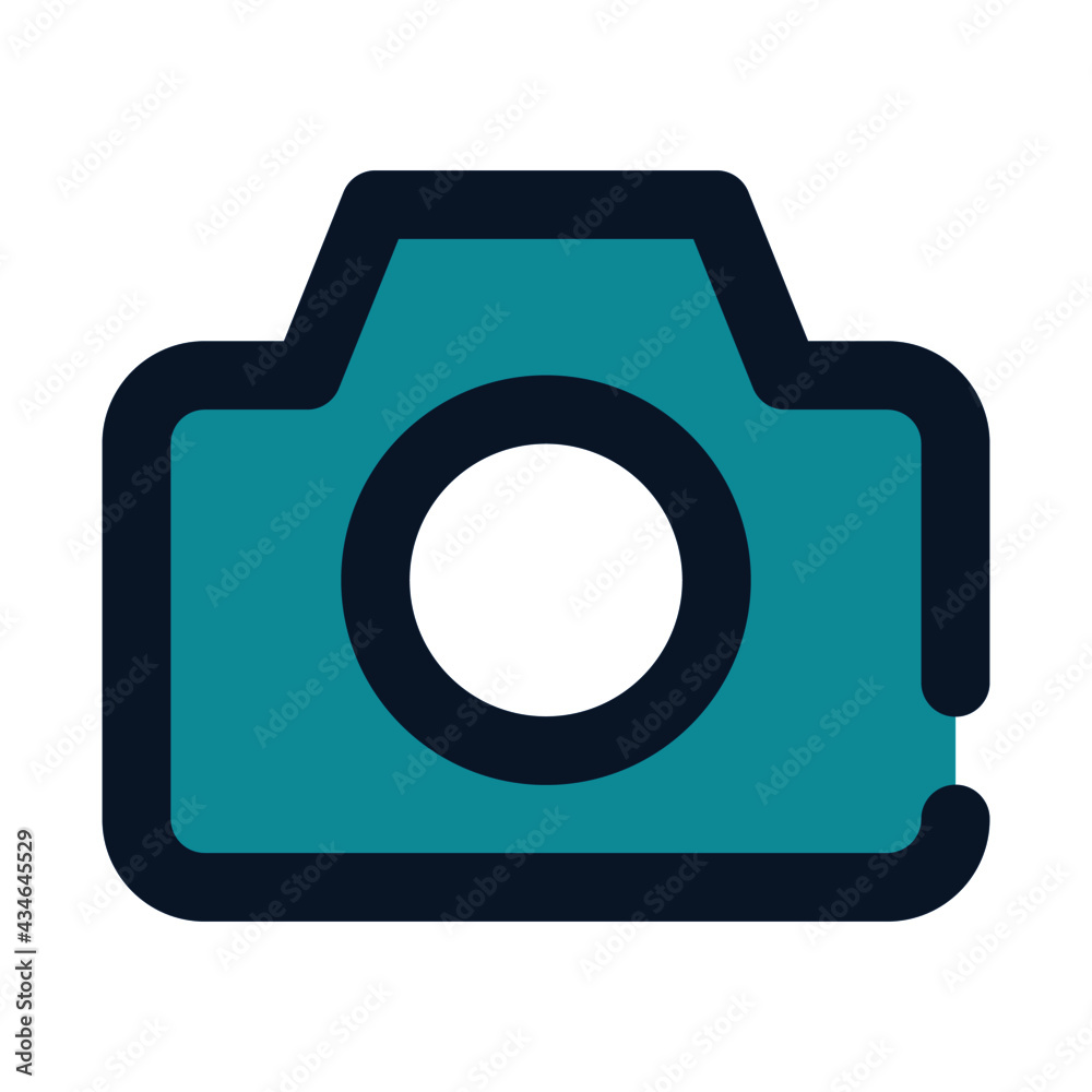 icon camera using filled line style and blue color icon camera using filled line style and blue color