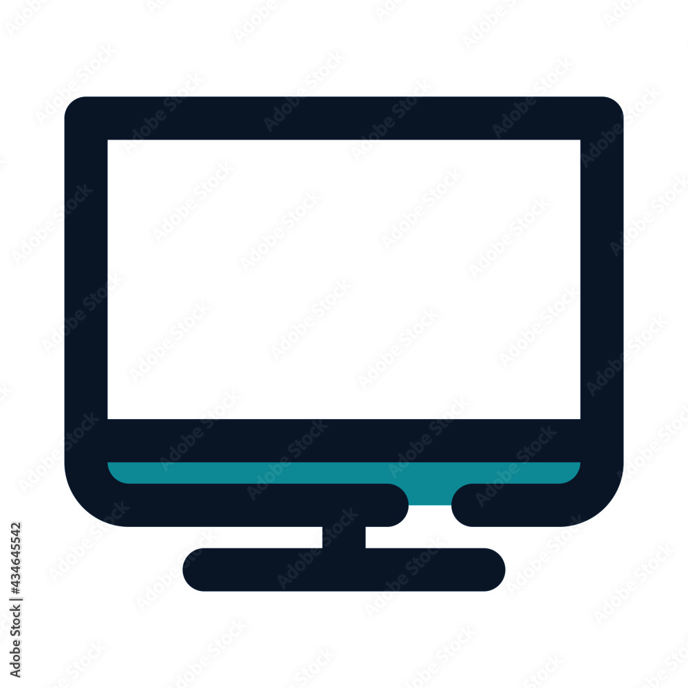 icon monitor using filled line style and blue color icon monitor using filled line style and blue color